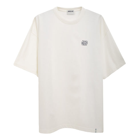 Anglan Stack Logo Half Tee Ivory 6109100010 Degli Uberti